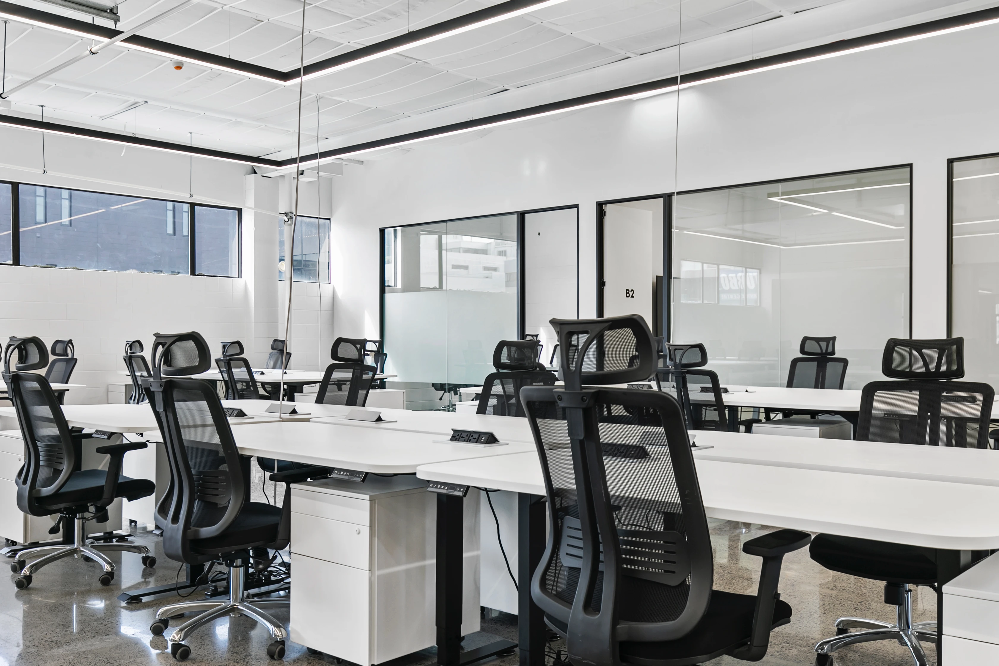 Modern open-plan coworking space interior at Thinkspace Auckland - Premium shared office design