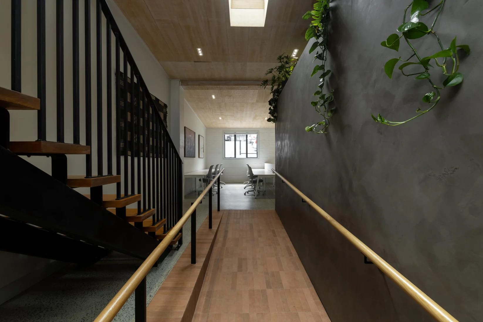 Corridor from the entrance through to the open-plan desks at Thinkspace Grafton